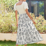 Nadorine Maxi Skirts Boho Pleated A-Line Flowy Swing Skirt