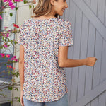Nadorine Women Tunic Tops Dressy Casual Short Sleeve Floral Shirts