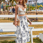 Nadorine Skirt Women's Elegant Printed Skirt Boho Beach Skirt (DE Only)