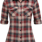 Nadorine Checked Shirt Women's Long Sleeve Costume Blouse (DE Only)
