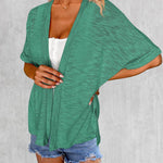Nadorine 3/4 Sleeve Cardigans Open Front Beach Coverup