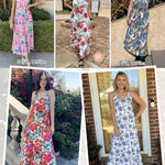 Zeagoo Womens Maxi Dress Spaghetti Strap Casual Printed Dress