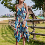 Nadorine Women Midi Dress Bohemian Beach Cover Up Dress