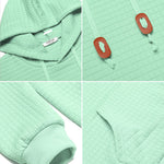 Women Quilted Sweatshirt, Casual Hoodies Pullover with Long Sleeve Hooded Sweatshirt (Us Only)