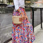 Printed Ruffled Hem Skirt