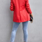 FASHION AFFAIRS POCKETED FAUX LEATHER BLAZER