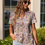 Nadorine Short Sleeve Shirts Dressy Tops with Pleats