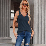 Nadorine Women Summer Tops Cute Tank Tops V Neck 2024 Trendy Fashion Sleeveless Shirts