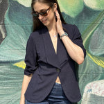 Nadorine Women's Blazer Elegant 3/4 Sleeve Long Blazer (DE Only)