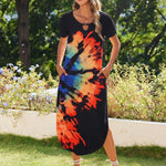 Nadorine Maxi Dress with Pockets Short Sleeve Sundress