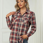 Nadorine Checked Shirt Women's Long Sleeve Costume Blouse (DE Only)