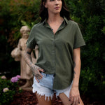 Nadorine Blouse Shirt Blouse Short Sleeve 100% Cotton Shirts (DE Only)
