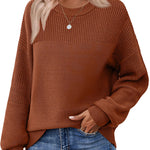 Nadorine Cozy Crewneck Chunky Knit Sweater (US Only)