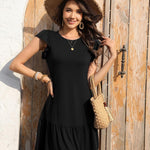 Nadorine Women's Dress Round Neck Knee-Length Casual Dress (DE Only)