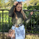 Nadorine Women's Fall Crewneck Cropped Sweater