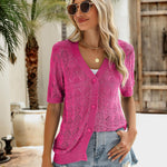 Nadorine Short Sleeve Crochet Cardigan
