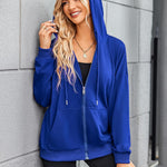 Nadorine Lightweight Hoodies Full Zip Up Oversized Sweatshirts