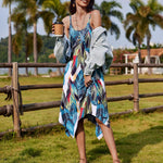 Nadorine Women Midi Dress Bohemian Beach Cover Up Dress