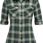 Nadorine Checked Shirt Women's Long Sleeve Costume Blouse (DE Only)