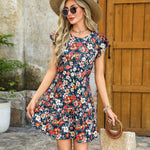 Nadorine Women's Dress Round Neck Knee-Length Casual Dress (DE Only)