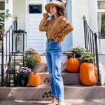 Women Corduroy Shirts Long Sleeve Button Down Shacket Jacket Ruffle Blouses Top S-XXL - Nadorine (Us Only)