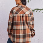 Nadorine Women's Plus Size Flannel Plaid Shacket