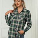 Nadorine Checked Shirt Women's Long Sleeve Costume Blouse (DE Only)