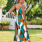 Zeagoo Womens Maxi Dress Spaghetti Strap Casual Printed Dress