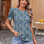 Nadorine Blouse Dressy Casual Puff Short Sleeve Boho Tops