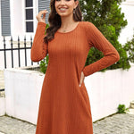 Nadorine Women's Knitted Dress Long-Sleeve Elegant Dresses (DE Only)