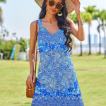 Nadorine Casual Beach Boho Dress Sleeveless Crewneck Tank Dress