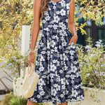 Zeagoo Women's Summer Tank Midi Dress with Pockets