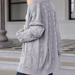 Nadorine Women's Oversized Cardigan Cable Knit V Neck Sweater