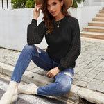 Nadorine Elegant Blouse Long Sleeve Crew Neck T Shirt (DE Only)