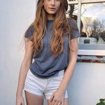 Nadorine T-Shirt Short Sleeve Tops Casual Crew Neck Blouse (DE Only)