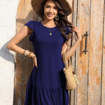 Nadorine Women's Dress Round Neck Knee-Length Casual Dress (DE Only)