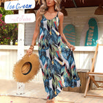 Zeagoo Womens Maxi Dress Spaghetti Strap Casual Printed Dress