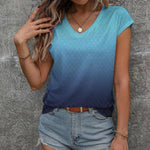 Nadorine T Shirt Women's V-Neck Short Sleeve Blouse Top (DE Only)