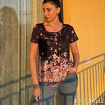 Nadorine Women Tunic Tops Dressy Casual Short Sleeve Floral Shirts