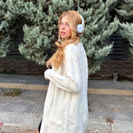 Nadorine Women's Oversized Cardigan Cable Knit V Neck Sweater