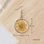Forget Me Not Queen AnneLace Resin Pressed Flower Earrings