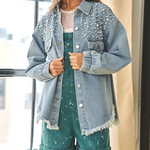Street Ripped Denim Jacket Mid-length Distressed Jean Trucker Jackets with Pockets