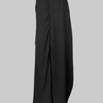 Irregularity Asymmetric Contrast Color Round-Neck Maxi Dresses