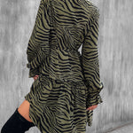 Striped Lantern Sleeve Dress