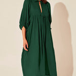 Half Sleeve Long Dresses Women Summer Casual V Neck Midi Dress