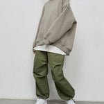 Solid Color Loose Sweatshirt Street Style Oversize Polar Fleece Pullover