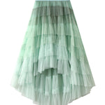 Irregular cake skirt high waist mesh skirt