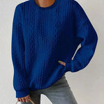 Nadorine Cable Knit Drop Shoulder Sweatshirt