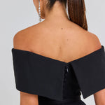 Elegant Evening Lapel Bandeau Removable Belt Pocketed Mini Dress