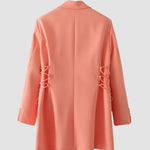 Waist Drawing Rope Lapel Loose Blazer Suit